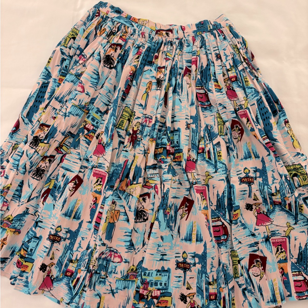 Pinup Girl Clothing Jenny Skirt Blue S